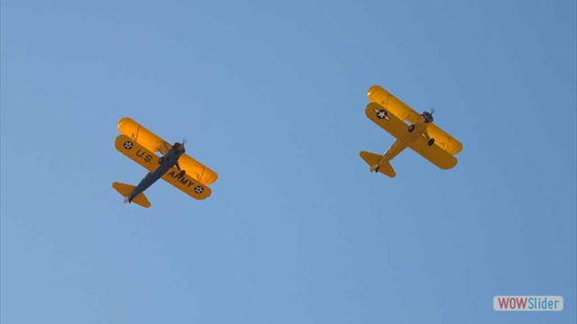Stearman N54173 and Andreas Hotea flying in Formation-7