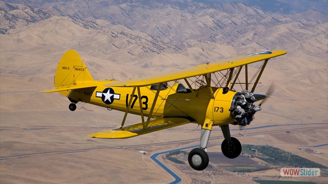 Stearman N54173 and Andreas Hotea cruising over California-0