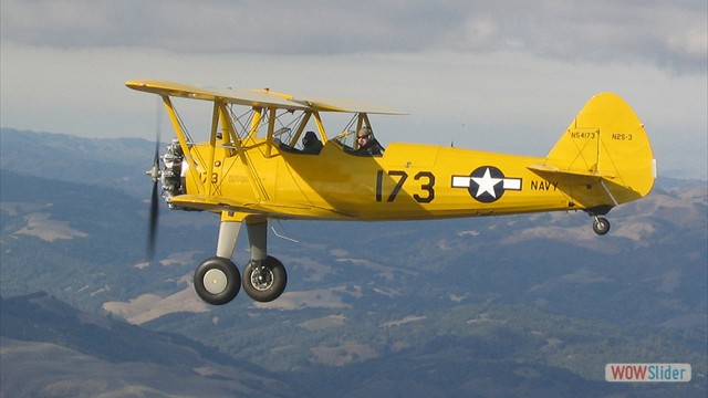 Stearman N54173 and Andreas Hotea cruising over California-1