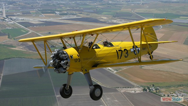 Stearman N54173 and Andreas Hotea cruising over California-4