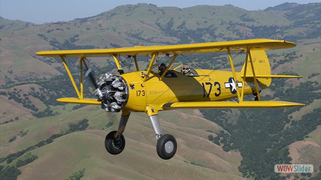 Stearman N54173 and Andreas Hotea cruising over California-5