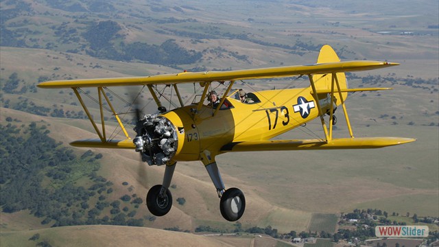 Stearman N54173 and Andreas Hotea cruising over California-7