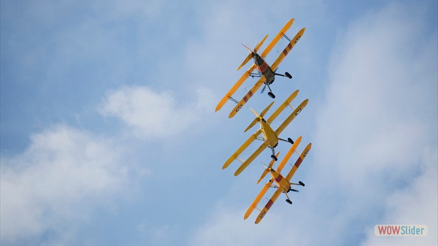 Stearman N54173 and Andreas Hotea flying in Formation-5